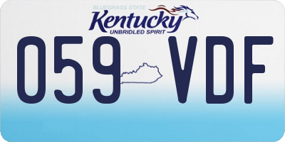 KY license plate 059VDF