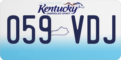 KY license plate 059VDJ