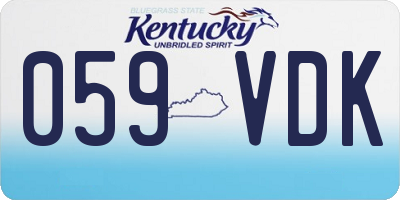 KY license plate 059VDK