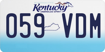 KY license plate 059VDM