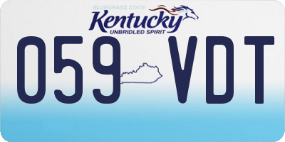 KY license plate 059VDT