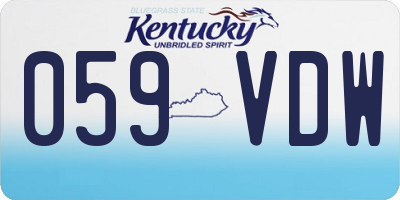 KY license plate 059VDW