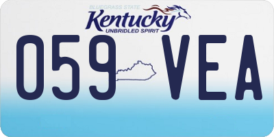 KY license plate 059VEA