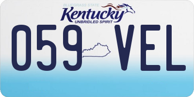KY license plate 059VEL