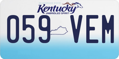 KY license plate 059VEM