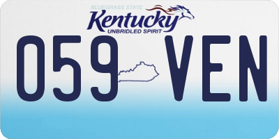 KY license plate 059VEN