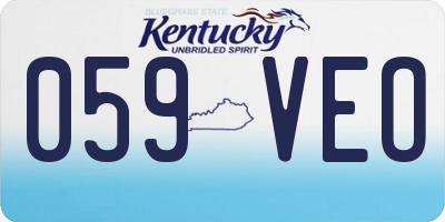 KY license plate 059VEO