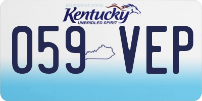 KY license plate 059VEP