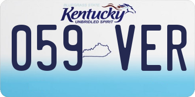 KY license plate 059VER