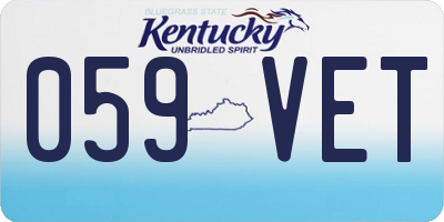 KY license plate 059VET