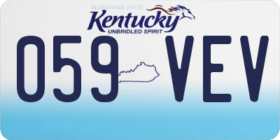 KY license plate 059VEV