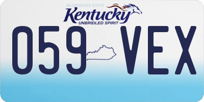 KY license plate 059VEX