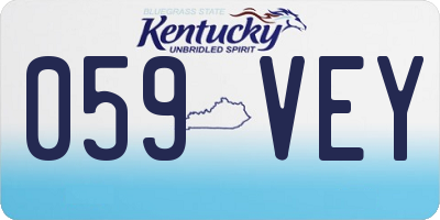 KY license plate 059VEY