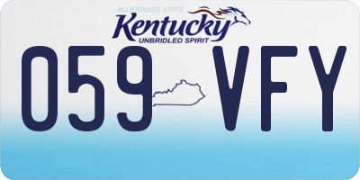KY license plate 059VFY