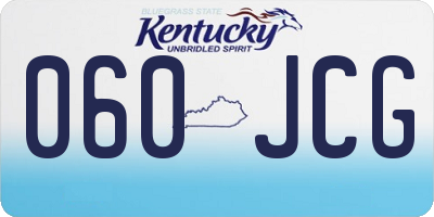 KY license plate 060JCG