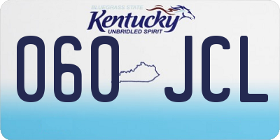 KY license plate 060JCL