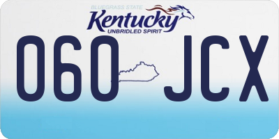 KY license plate 060JCX