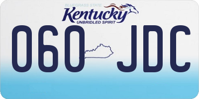 KY license plate 060JDC