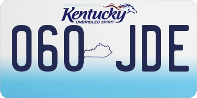 KY license plate 060JDE