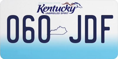 KY license plate 060JDF