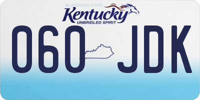KY license plate 060JDK