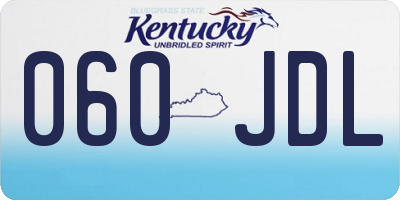 KY license plate 060JDL