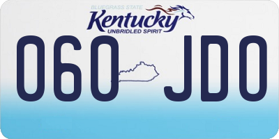 KY license plate 060JDO