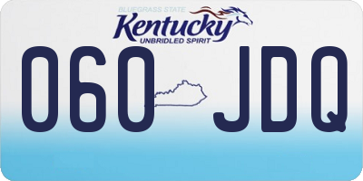 KY license plate 060JDQ