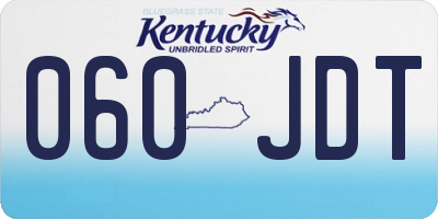 KY license plate 060JDT