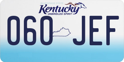 KY license plate 060JEF