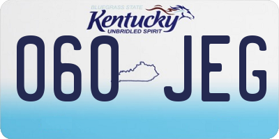 KY license plate 060JEG