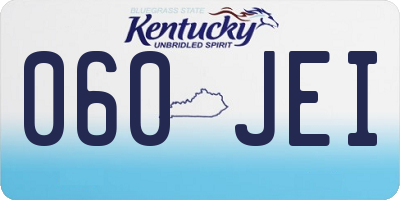 KY license plate 060JEI