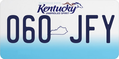 KY license plate 060JFY
