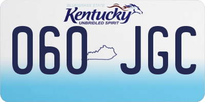 KY license plate 060JGC