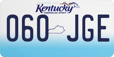 KY license plate 060JGE
