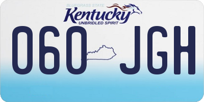 KY license plate 060JGH