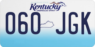 KY license plate 060JGK