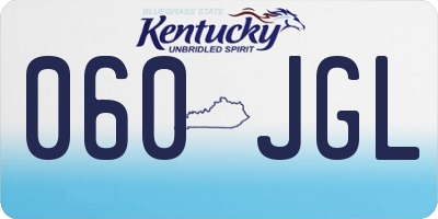 KY license plate 060JGL