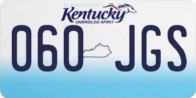 KY license plate 060JGS