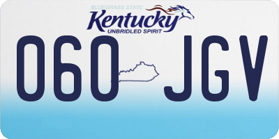 KY license plate 060JGV