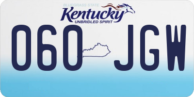 KY license plate 060JGW