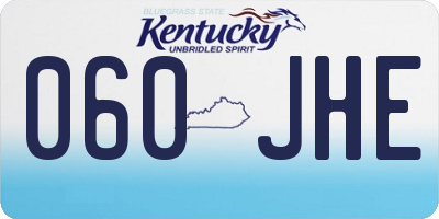 KY license plate 060JHE