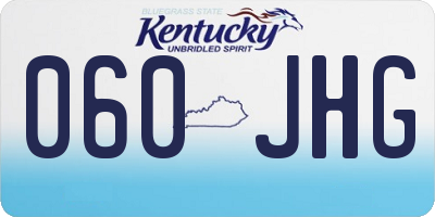 KY license plate 060JHG