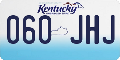 KY license plate 060JHJ