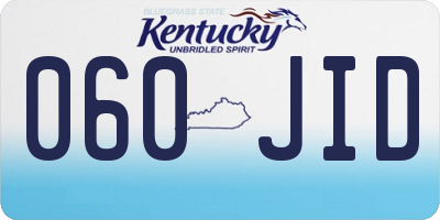 KY license plate 060JID