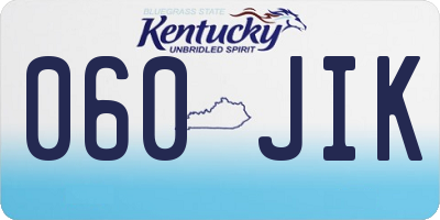 KY license plate 060JIK