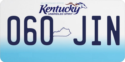 KY license plate 060JIN
