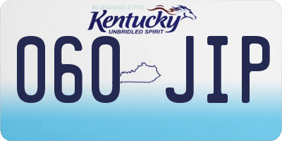 KY license plate 060JIP