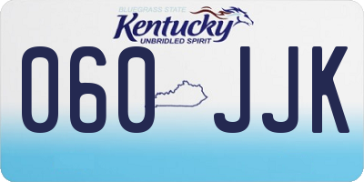 KY license plate 060JJK