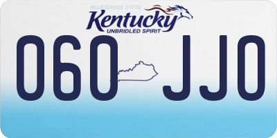 KY license plate 060JJO